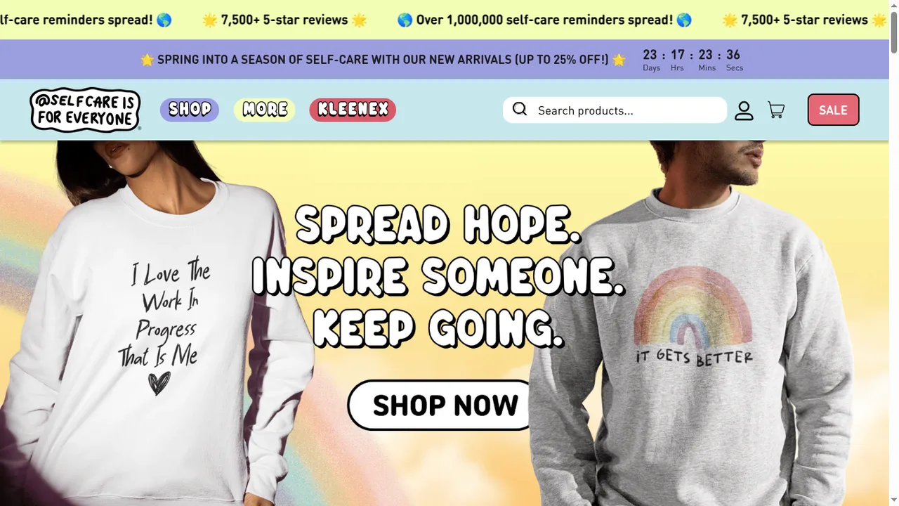SelfCareIsForEveryone.com storefront